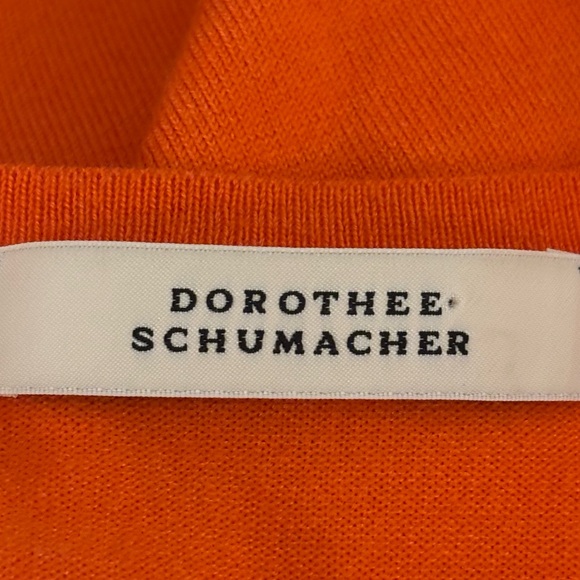 Dorothee Schumacher Sweater Silk Wool Blend Orange Size 6 - Picture 6 of 7